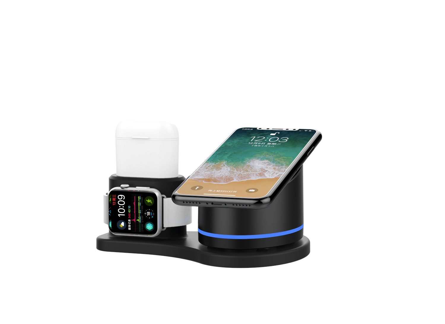 KW-019  3 IN 1 FAST WIRELESS CHARGER