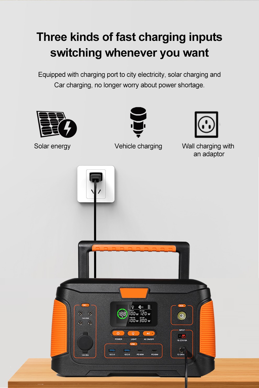 VPX J500 · 14.8V/30Ah Portable Power Station