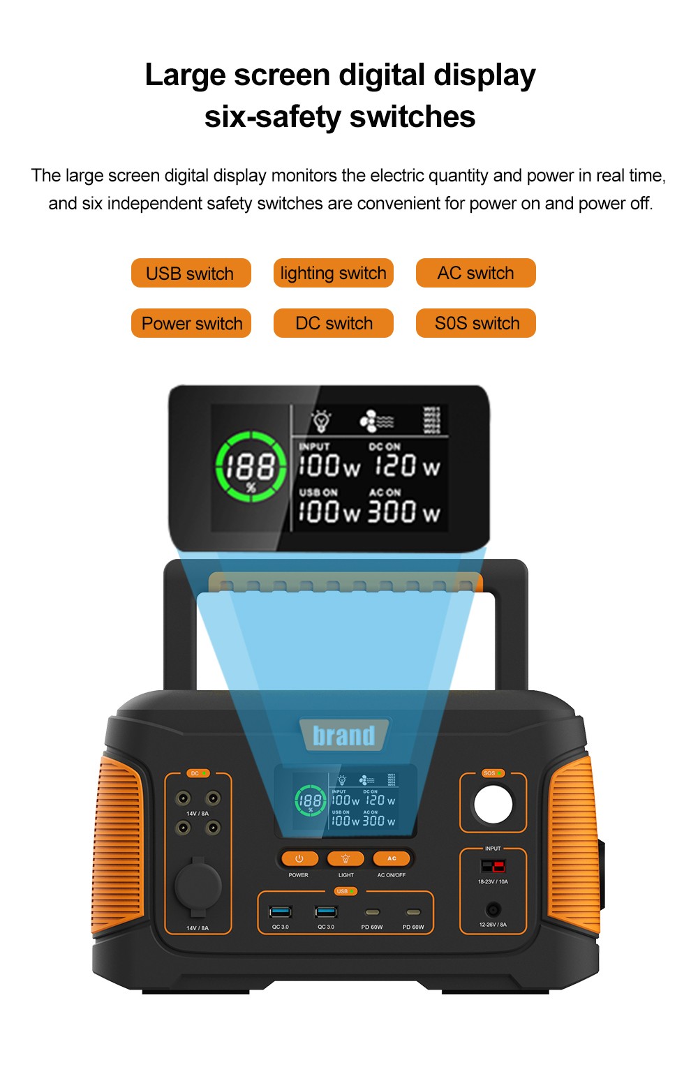 VPX J650 · 22.2V/28.6Ah Portable Power Station