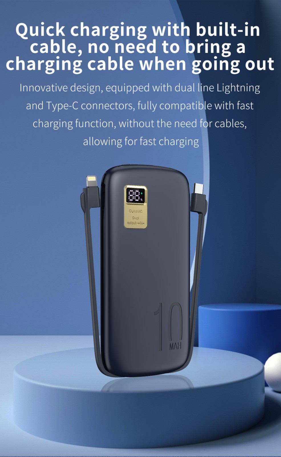VPX HW29 · Built-in cable Fast Charging Power Bank