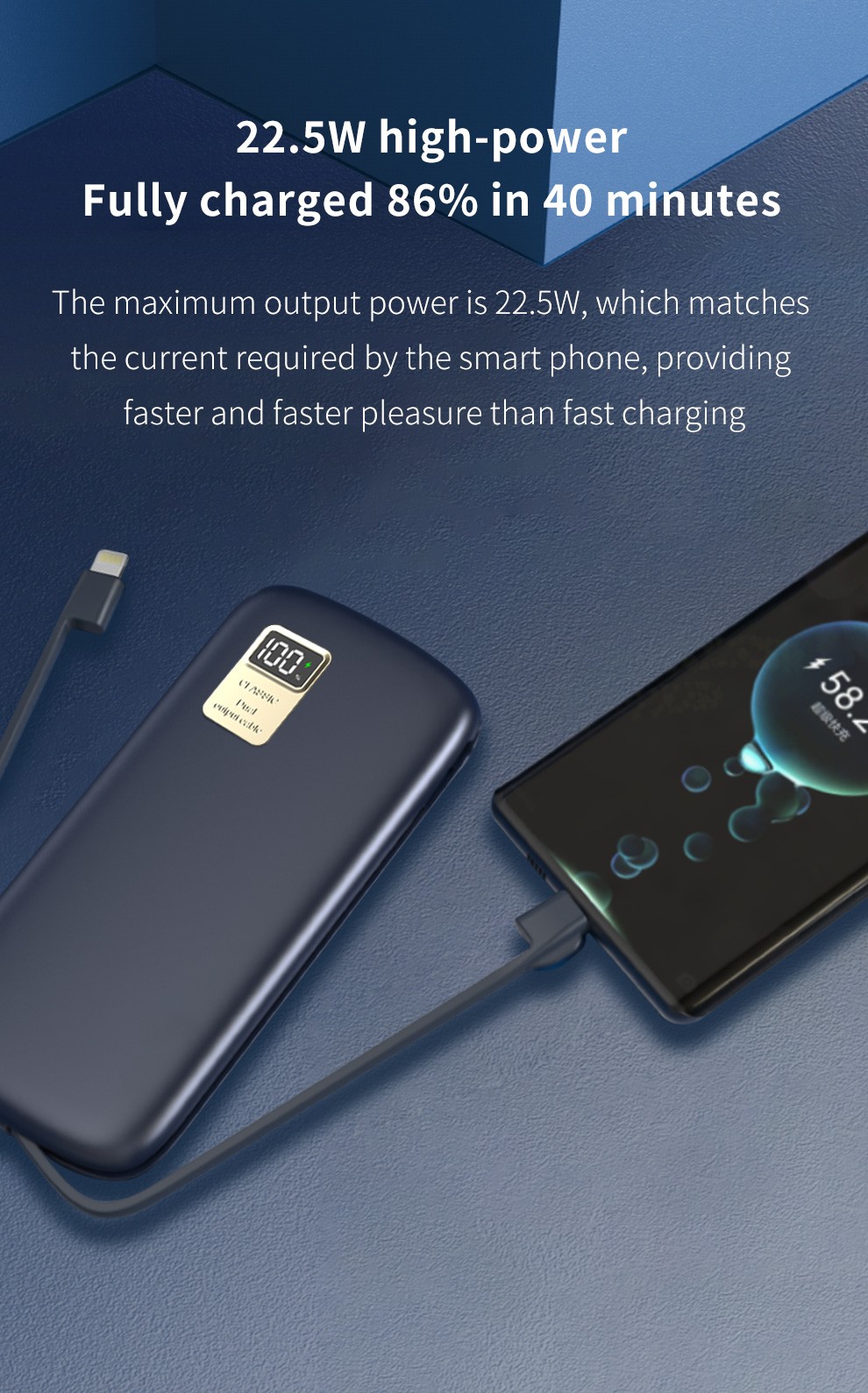 VPX HW29 · Built-in cable Fast Charging Power Bank