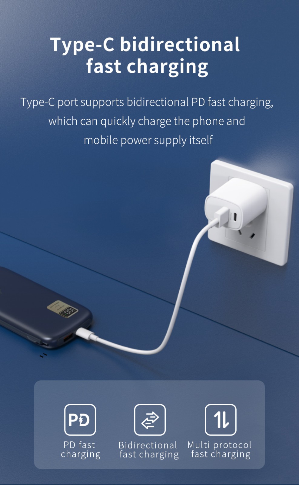 VPX HW29 · Built-in cable Fast Charging Power Bank